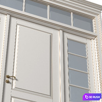 French Interior doors in classic style. French Art Deco Modern Door Partition.Entrance to the house 3D Model Vray, Corona