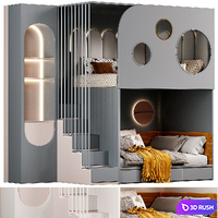 Kids bedroom 07 3D Model Corona