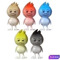 Tud Toy Colors Think Freely collectible toy in five colors 3D Model Vray, Corona
