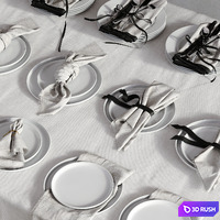 Christmas/New Year table setting 3D Model Corona