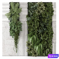 Indoor Wall Vertical Garden in Concrete Base - Set 1934 3D Model Vray, Corona