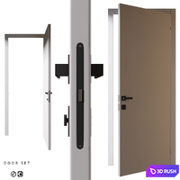Interior door 3D Model Vray, Corona