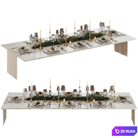 New Year's table setting 3D Model Corona