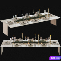 New Year's table setting 3D Model Corona