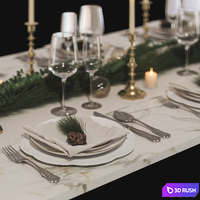 New Year's table setting 3D Model Corona