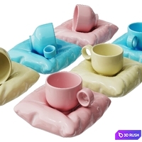 Tea Cups 3D Model Corona