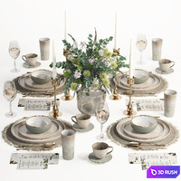 Tableware set19 3D Model Vray