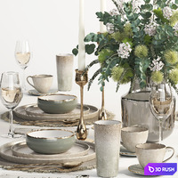 Tableware set19 3D Model Vray