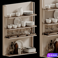 Decorative set of dishes for the kitchen 3D Model Corona