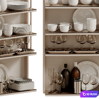 Decorative set of dishes for the kitchen 3D Model Corona