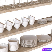 Set tableware 3D Model Corona