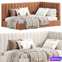 Avalon Upholstered Corner Bed 3D Model Corona