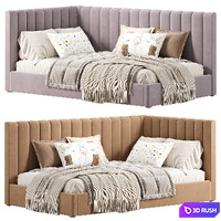Avalon Upholstered Corner Bed 3D Model Corona