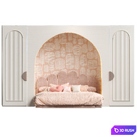 Kids Bedroom Pink 3D Model Vray, Corona