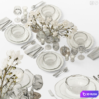 Table setting 93 3D Model Vray, Corona