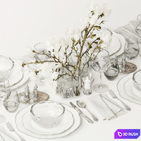 Table setting 93 3D Model Vray, Corona