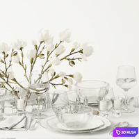 Table setting 93 3D Model Vray, Corona