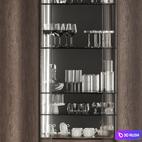 Dishes set - 9 3D Model Vray, Corona
