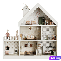 Dollhouse with toys 3D Model Corona