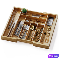Pipishell Bamboo Expandable Drawer Organizer 3D Model Corona