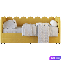 Children's bed Tabby 90 Velvet Yellow