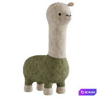 Alpaca figured pouf