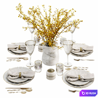 Table setting with bouquet