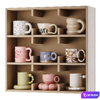 Wall shelf for mugs and cups