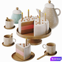 Toy wooden dishes for kids