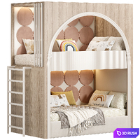 Bunk bed for kids 3D Model Corona