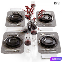 Table setting 44 3D Model Vray, Corona