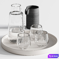 Tableware set 15 3D Model Vray, Corona