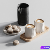 Tableware set 15 3D Model Vray, Corona