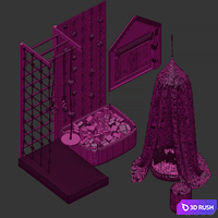Children's play area with canopy 3D Model Corona