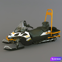 Snowmobile Ranger Alpine 3D Model Vray