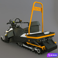 Snowmobile Ranger Alpine 3D Model Vray