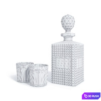 Decanter and glasses 3D Model Vray