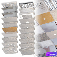 Set of elements for suspended ceiling Armstrong 3D Model Vray, Corona