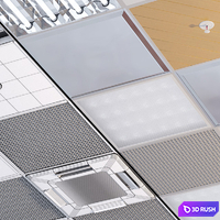 Set of elements for suspended ceiling Armstrong 3D Model Vray, Corona