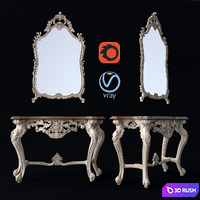 Classic console with mirror 3D Model Corona