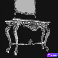Classic console with mirror 3D Model Corona