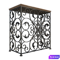 Forged cantilever table 3D Model Vray