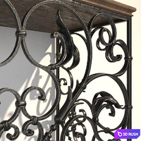 Forged cantilever table 3D Model Vray