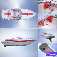 Speed ​​sea boat 3D Model Vray