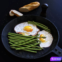Scrambled eggs with asparagus 3D Model Corona