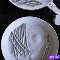 Scrambled eggs with asparagus 3D Model Corona
