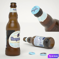 Hoegaarden and Stella Artois Beer 3D Model Vray