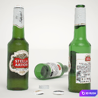 Hoegaarden and Stella Artois Beer 3D Model Vray
