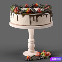 Cake with Strawberries and Oreo 3D Model Vray