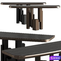 Cattelan Italia Skyline Wood-C Console 3D Model Vray, Corona